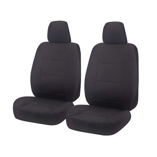 Seat Covers for MITSUBISHI TRITON MQ SERIES 01/2015 - ON DUAL / CLUB CAB UTILITY FRONT 2X BUCKETS CHARCOAL ALL TERRAIN - Main Image