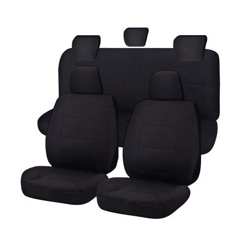 Seat Covers for TOYOTA HILUX SR - SR5 4X4 KUN26R - GGN25R 04/2005 - 06/2015 S DUAL CAB UTILITY FR BLACK CHALLENGER - Main Image