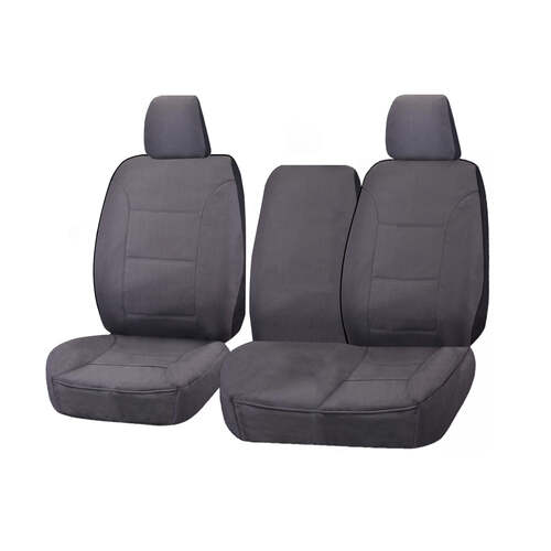 Seat Covers for TOYOTA LANDCRUISER 100 SERIES 1998 - 2015 STANDARD HZJ-FZJ105R FRONT BUCKET + _ BENCH WITH FOLD DOWN ARMREST/CUP HOLDER CHARCOAL CHALL - Main Image