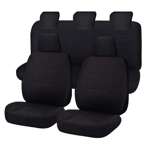 Seat Covers for FORD RANGER PX SERIES 10/2011 - 2015 DUAL CAB FRONT FR BLACK CHALLENGER - Main Image