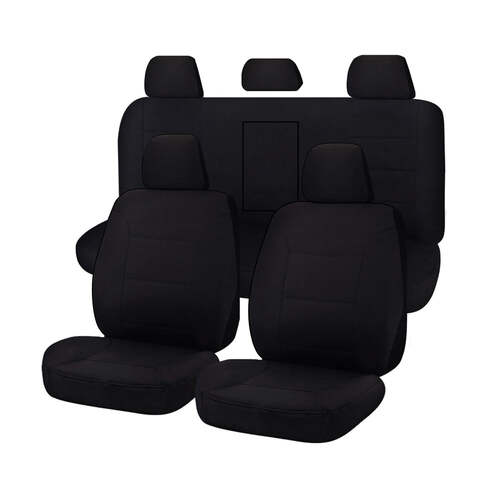 Seat Covers for MITSUBISHI TRITON FR ML-MN SERIES 06/2006 ? 2015 DUAL CAB UTILITY FR BLACK CHALLENGER - Main Image