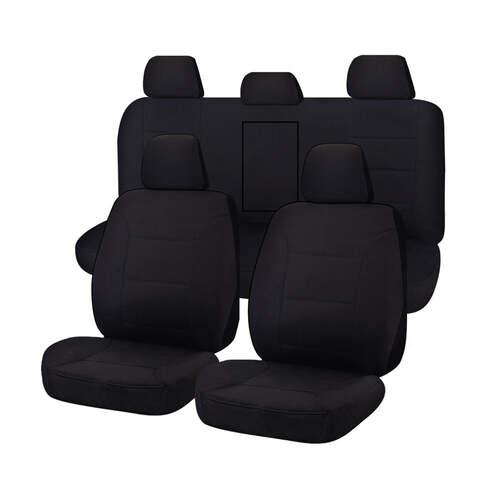 Seat Covers for MITSUBISHI TRITON FR MQ SERIES 01/2015 - ON DUAL CAB UTILITY FR BLACK CHALLENGER - Main Image