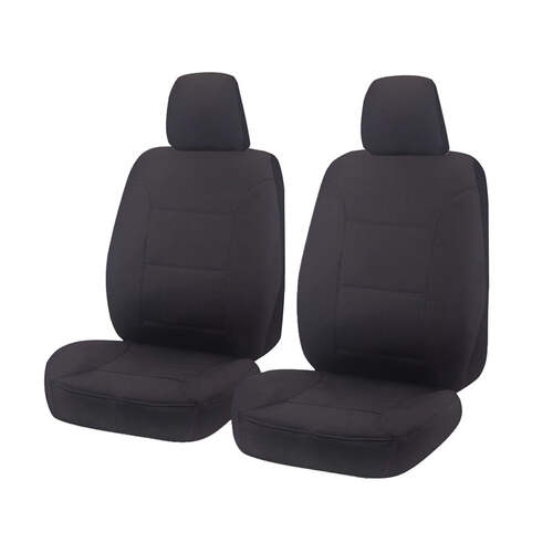 Seat Covers for MITSUBISHI TRITON MQ SERIES 01/2015 - ON DUAL / CLUB CAB UTILITY FRONT 2X BUCKETS CHARCOAL CHALLENGER - Main Image