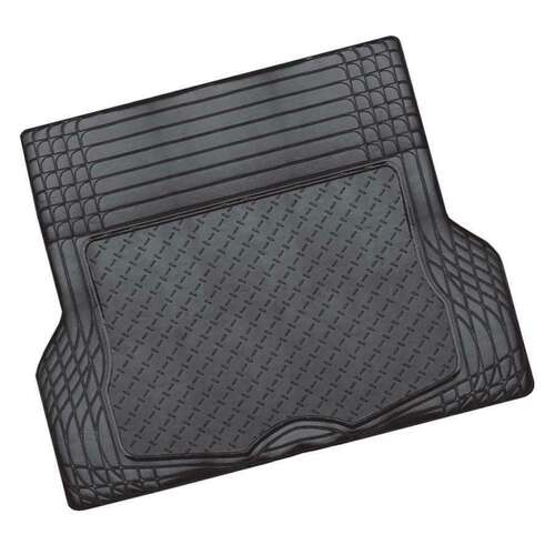 ALUMINIUM LOOK 1-Piece Boot Mat - BLACK [Rubber/Aluminium Look] - Main Image