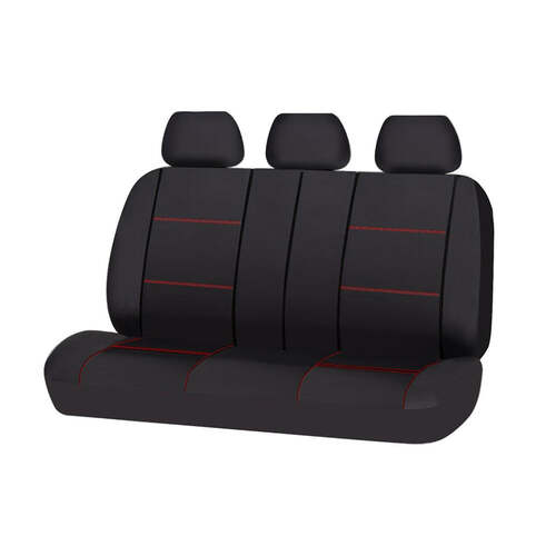 Universal Lavish Rear Seat Cover Size 06/08S | Black/Red Stitching - Main Image