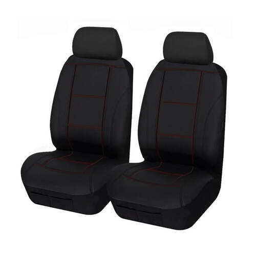 Universal Lavish Front Seat Covers Size 30/35 | Black/Red Stitching - Main Image