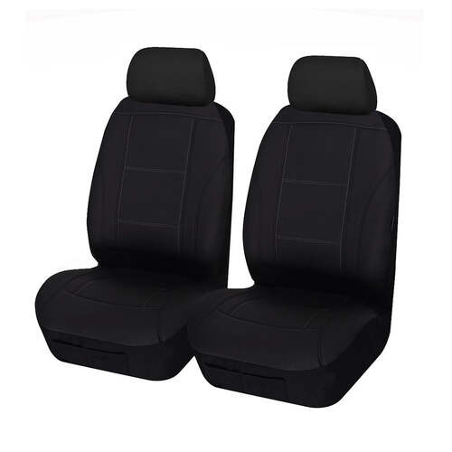 Universal Lavish Front Seat Covers Size 30/35 | Black/White Stitching - Main Image