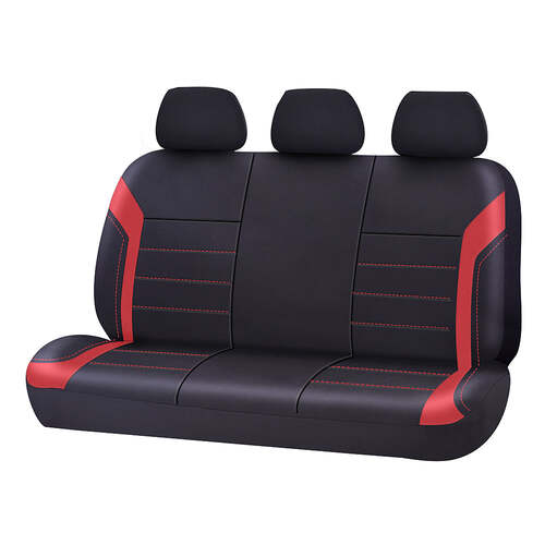 Universal Ultra Light Neoprene Rear Seat Covers Size 06/08H | Black/Red - Main Image