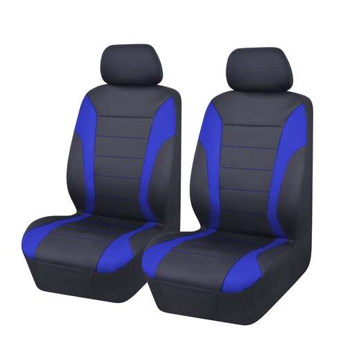 Universal Ultra Light Neoprene Front Seat Covers Size 30/35 | Black/Blue - Main Image