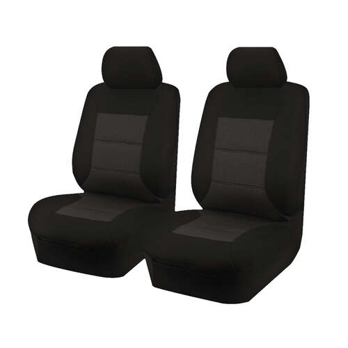Seat Covers for ISUZU D-MAX 06/2012 - 06/2020 SINGLE/DUAL CAB UTILITY FRONT 2X BUCKETS BLACK PREMIUM - Main Image