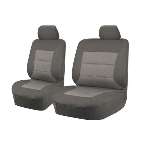 Seat Covers for TOYOTA LANDCRUISER 70 SERIES VDJ 05/2007 - ON SINGLE / DUAL CAB FRONT BUCKET + _ BENCH GREY PREMIUM - Main Image