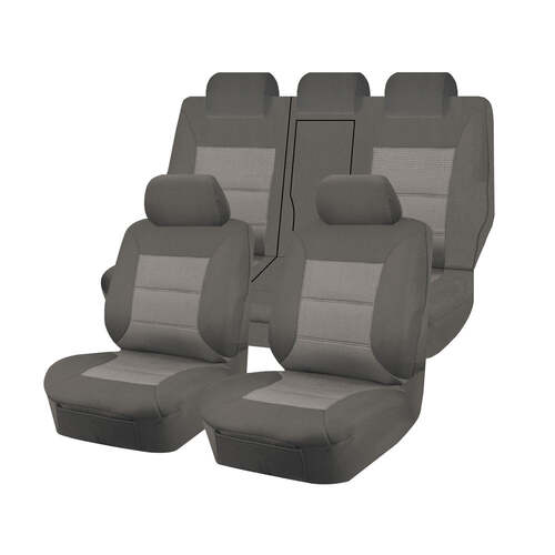 Seat Covers for MITSUBISHI OUTLANDER ZJ.ZK, ZL SERIES 11/2012 - 07/2021 4X4 SUV/WAGON 5 SEATERS FR GREY PREMIUM - Main Image