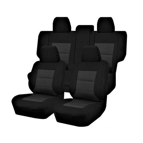 Seat Covers for MITSUBISHI PAJERO NS.NT.NW.NX SERIES 11/2006 - ON LWB 4X4 SUV/WAGON 7 SEATERS FM BLACK PREMIUM - Main Image