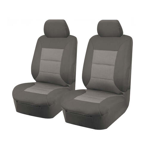 Seat Covers for MITSUBISHI TRITON MQ SERIES 01/2015 - ON SINGLE CAB CHASSIS FRONT 2X BUCKETS GREY PREMIUM - Main Image
