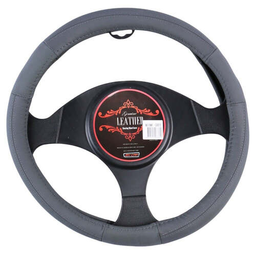 Miami Steering Wheel Cover - Grey [Leather] - Main Image