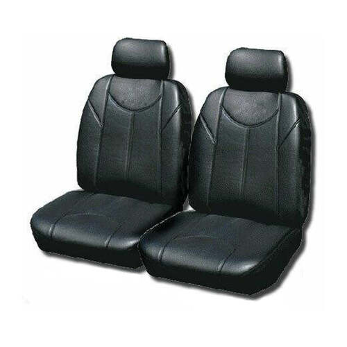 Leather Look Car Seat Covers For Toyota Tacoma Single Cab 2005-2020 | Grey - Main Image
