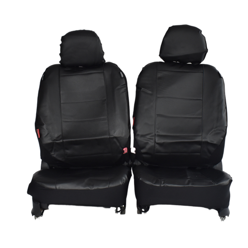 Leather Look Car Seat Covers For Mazda 2 2007 | Black - Main Image