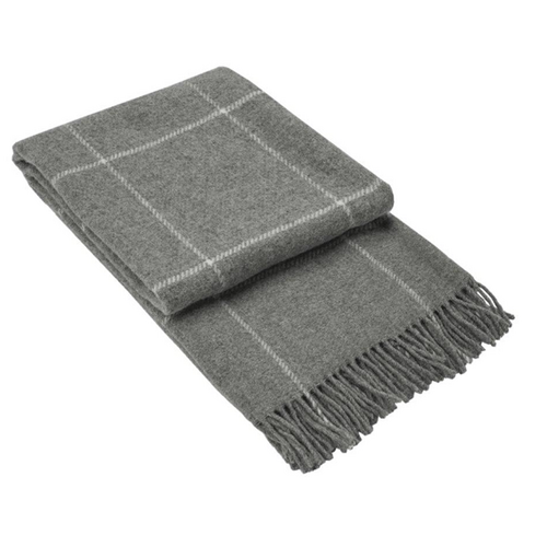 Brighton Throw - 100% NZ Wool - Grey Striped - Main Image