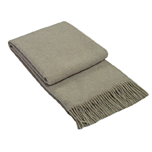 Brighton Throw - 100% NZ Wool - Beige - Main Image