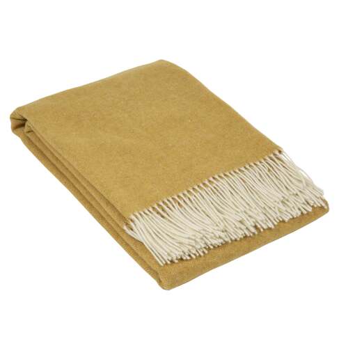 Hampton Throw - Merino Wool Blend - Ochre - Main Image