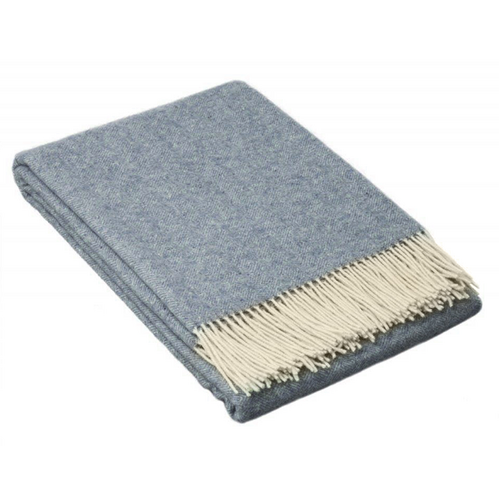 Hampton Throw - Merino Wool Blend - Blue - Main Image