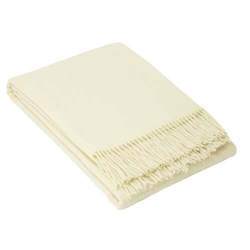 Oxford Throw - Merino Wool Blend - Ivory - Main Image