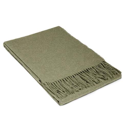 Paddington Throw - Fine Wool Blend - Olive - Main Image