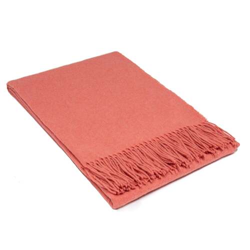 Paddington Throw - Fine Wool Blend - Peach - Main Image