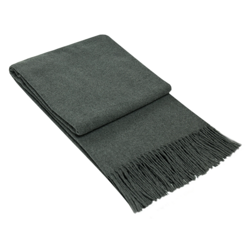 Paddington Throw - Fine Wool Blend - Dark Grey - Main Image