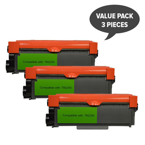 TN-2350 Premium Generic Toner Cartridge x 3 - Main Image