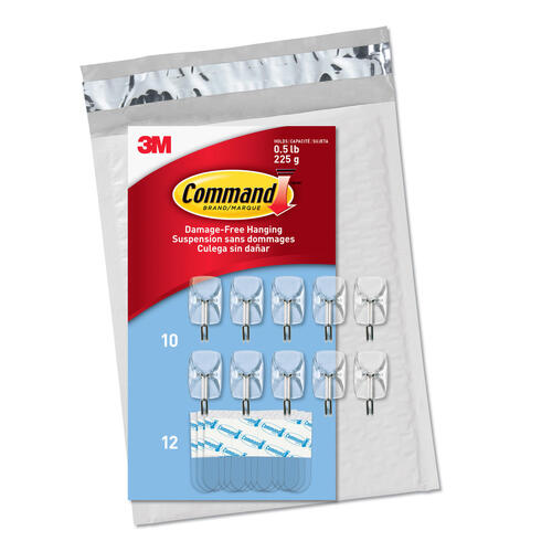 Command Small Clear Wire Value Pack, 10 Hooks and 12 Strips, CL067-10NA - Main Image