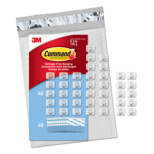 Command CL806-45NA Mini Light, 54 Strips (Easy to Open Packaging), 45 Clips, Clear - Main Image