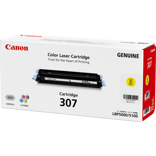 CANON CART307Y YELLOW TONER FOR LBP5000 LBP5100 2K - Main Image
