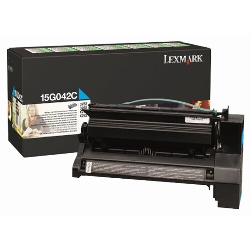 LEXMARK 15G042C CYAN PREBATE TONER YIELD15000 PAGES FOR C752 760 762 - Main Image