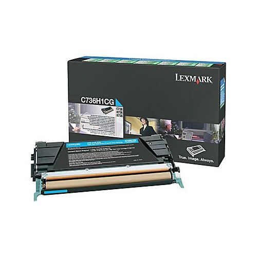 LEXMARK C736H1CG CYAN TONER PREBATE YIELD 10000 PAGES FOR C736 - Main Image