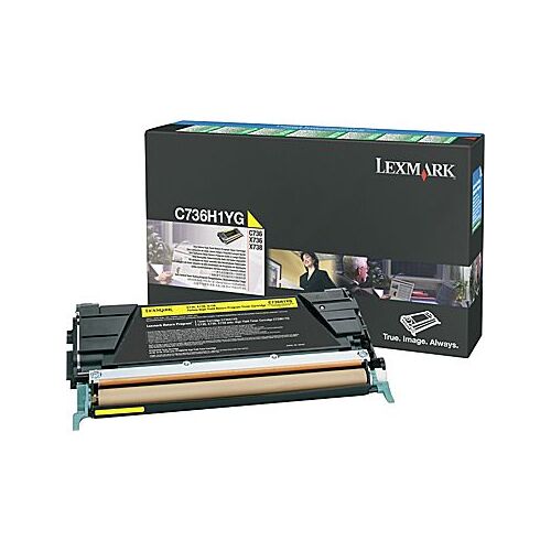 LEXMARK C736H1YG YELLOW TONER PREBATE YIELD 10000 PAGES FOR C736 - Main Image