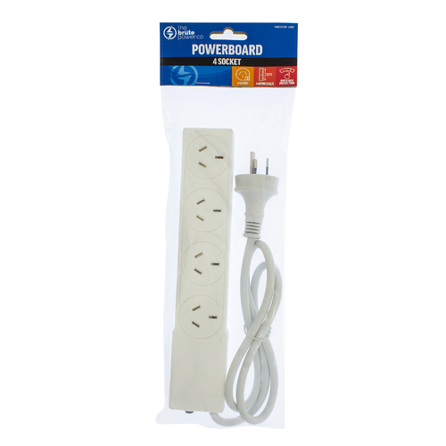 THE BRUTE POWER CO. Powerboard - 4 Socket + Overload Protection - Main Image