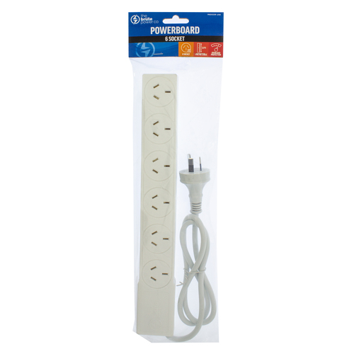 THE BRUTE POWER CO. Powerboard - 6 Socket + Overload Protection - Main Image