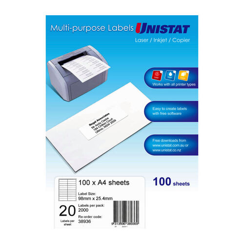 AVERY LIP Label 20Up 98x25mm Pack of 100 - Main Image