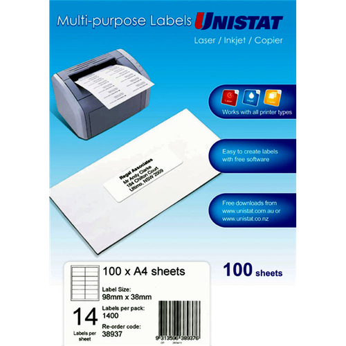 AVERY LIP Label 14Up 98X38mm Pack of 100 - Main Image
