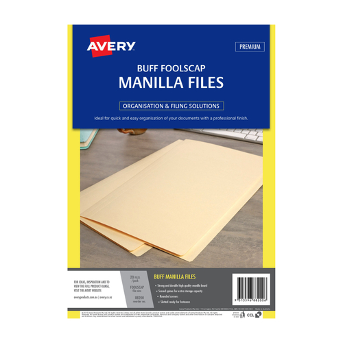 AVERY Manilla Folder Buff FC Pack of 20 - Main Image