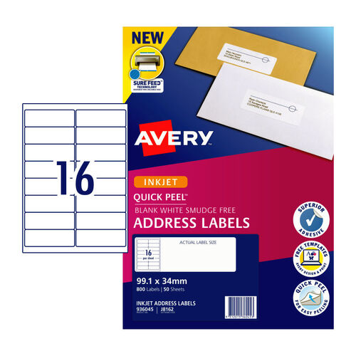 AVERY J8162M 16Up Pack of 50 - Main Image
