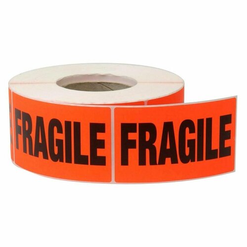 AVERY Label Fragile Orange Pack of 1000 - Main Image