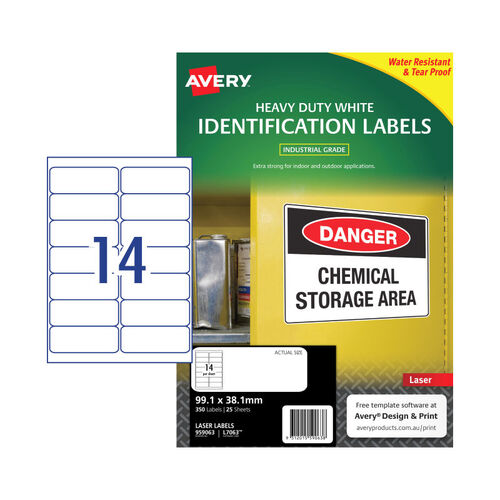 AVERY Laser Label L7063 14Up Pack of 25 - Main Image