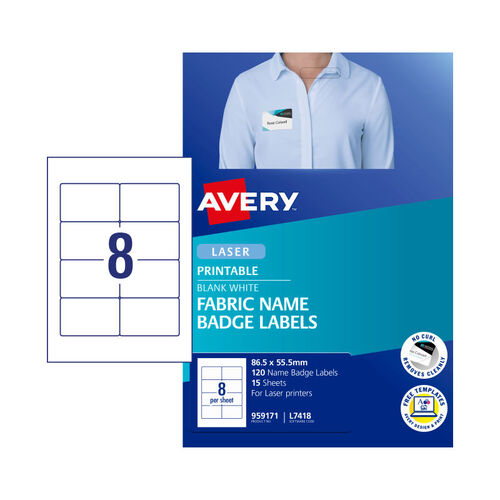 AVERY Laser Label L7418 8Up Pack of 15 - Main Image