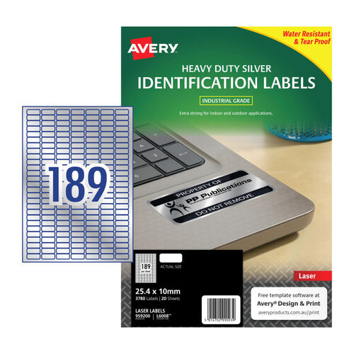 AVERY LaserLabel Slv L6008 189Up Pack of 20 - Main Image