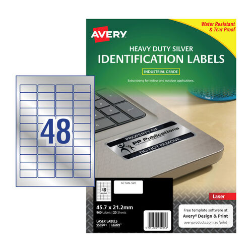AVERY Laser Label HD L6009 48Up Pack of 20 - Main Image