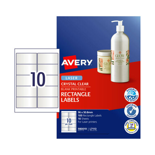 AVERY LaserLabel L7113 8mm 10Up Pack of 10 - Main Image
