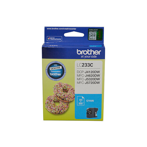 Brother LC233CS Cyan Ink Cartridge - DCP-J4120DW/MFC-J4620DW/J5320DW/J5720DW - up tp 550 pages - Main Image