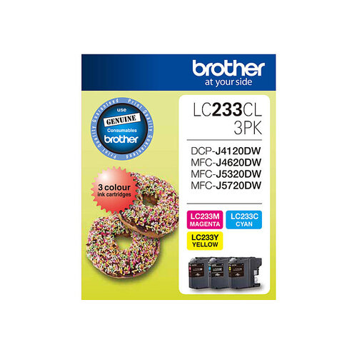 Brother LC-233 Colour Value Pack Cyan, Magenta, Yellow 3 Cartridges - Main Image